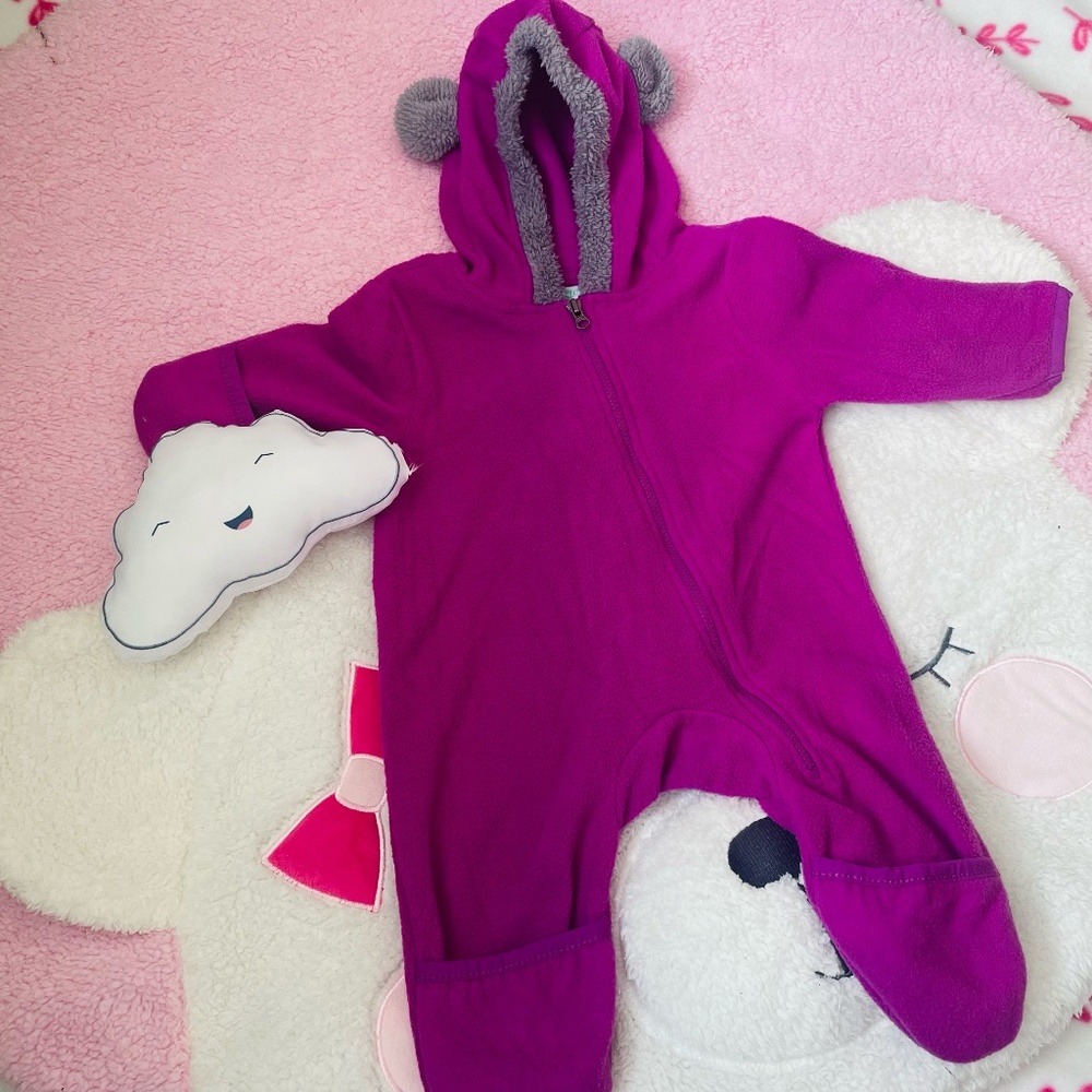 Fleece Baby Bunting Bodysuit – Infant One Piece (Size 0-3)